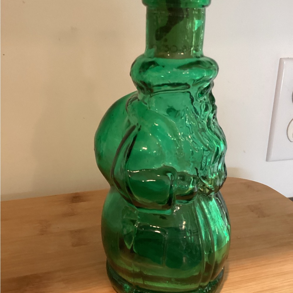 Vintage Green Glass Santa Decanter, Made in SPAIN - Picture 2 of 9